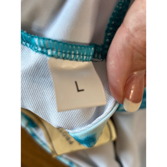 Aurelle Bikini Swimsuit Teal Blue Tie Dye Two Piece‎ Bathing Suit Large - Picture 4 of 5